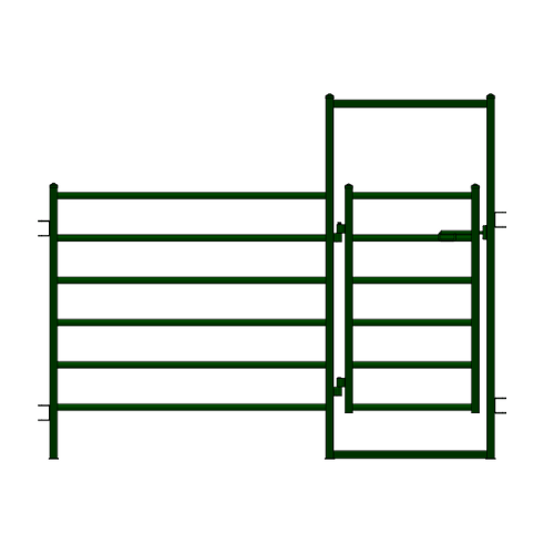 Panels & Gates - Lakeland 10ft Powder Coated Panel with Man Gate - Lakeland Farm and Ranch