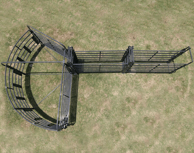 Crowding Sweeps - Priefert Sweep w/20' Adj. Alley, Block & Load Gates - Priefert