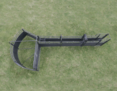 Crowding Sweeps - Priefert Sweep w/30' Adj. Alley, Preg Panels & Blocking Gate - Priefert