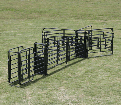Crowding Sweeps - Priefert Sweep w/30' Adjustable Alley, Preg Panels, Block Gates & Load Gate - Priefert