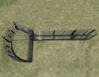 Crowding Sweeps - Priefert Sweep w/30' Adjustable Alley, Preg Panels, Block Gates & Load Gate - Priefert