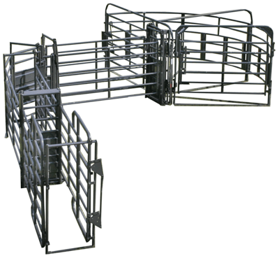Crowding Sweeps - Priefert Sweep w/34' Adj. Alley, 90 Degree Turn, Preg Panels, Block & Load Gates - Priefert