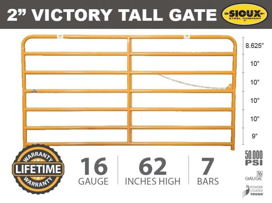 Livestock Gates - Sioux Steel 2.0" Victory Tall Gate - Sioux Steel