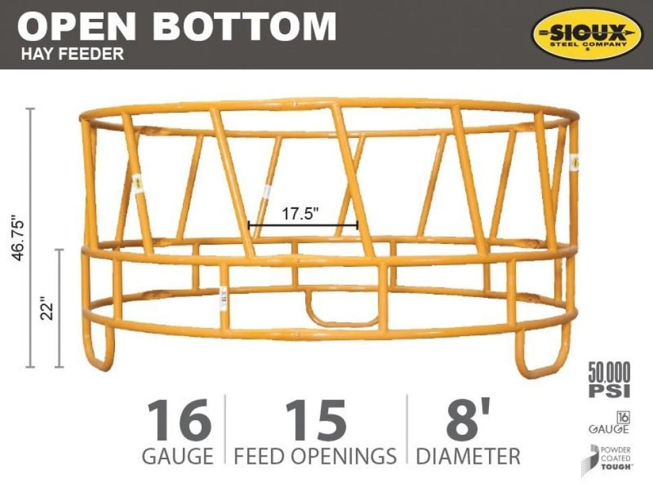 Bale Feeders - Sioux Steel Open Bottom Hay Feeder - Sioux Steel